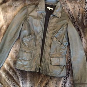 Vince genuine leather fitted jacket